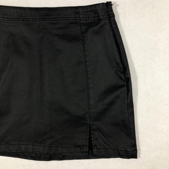 NEW Indigo Rising Womens Medium Black Side Slit Coated Skirt NWT $48 Francesca’s - Picture 3 of 10